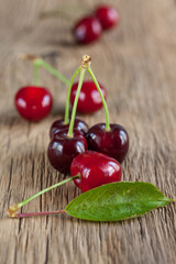 Fresh red cherries