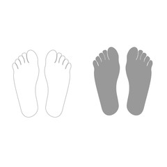 Footprint heel  the grey color icon .