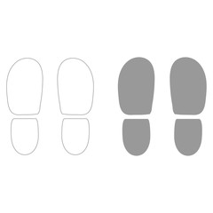 Traces the heels of shoes  the grey color icon .