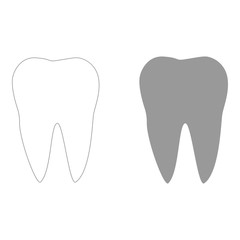 Tooth  the grey color icon .