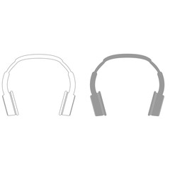 Headphones  the grey color icon .