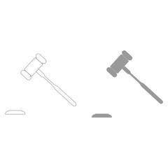 The judicial hammer  the grey color icon .