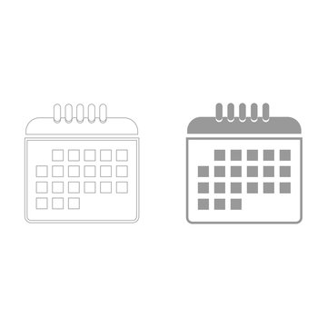 Calendar  the grey color icon .