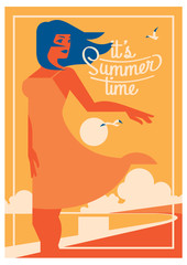 Summer Holiday and Summer Camp poster.