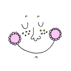 Funny cartoon emotional face for comics design.