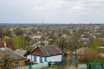 Aerial view on the town Alexandria in Ukraine