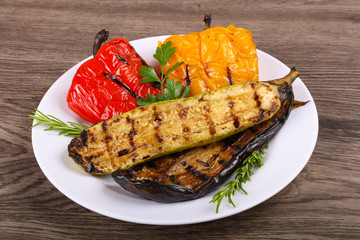Grilled vegetables - eggplant, zucchini and pepper