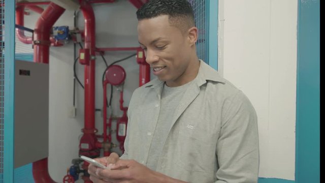 Man using smart phone