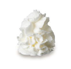 whipped cream isolated on white background