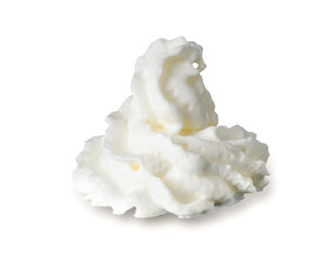 Fototapeta na wymiar whipped cream isolated on white background