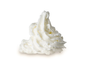 Obraz na płótnie Canvas whipped cream isolated on white background
