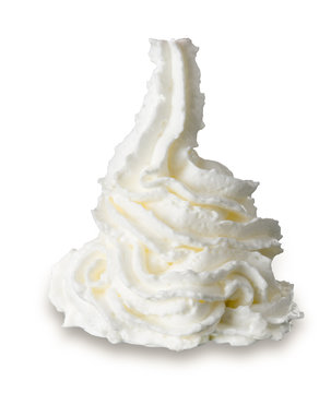 Whipped Cream Isolated On White Background