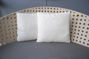 white pillow background decorated