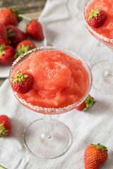 Homemade Red Frozen Strawberry Margarita