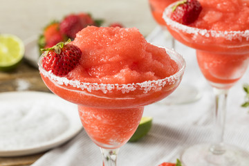 Homemade Red Frozen Strawberry Margarita