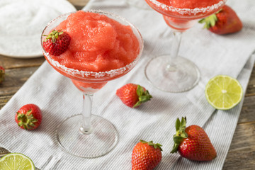 Homemade Red Frozen Strawberry Margarita
