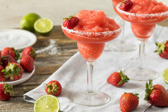 Homemade Red Frozen Strawberry Margarita