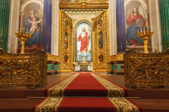 The decoration of the temple of the Savior on Spilled Blood in St. Petersburg.