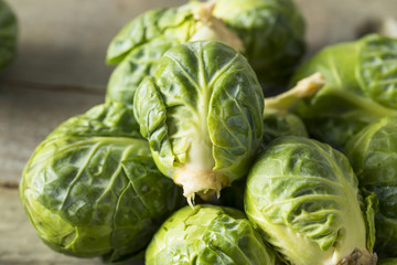 Fototapeta premium Raw Organic Green Brussel Sprouts