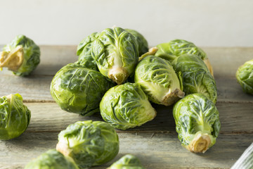 Fototapeta premium Raw Organic Green Brussel Sprouts