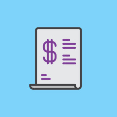 Purchase order filled outline icon, vector sign, colorful illustration