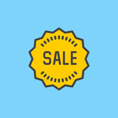 Sale sticker filled outline icon, vector sign, colorful illustration