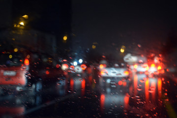 Rush hour in the rain