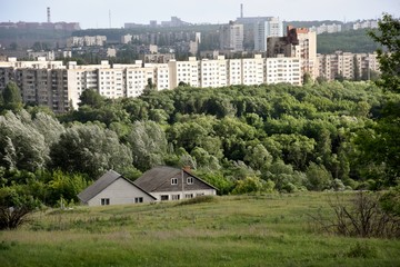 View of the city from afar