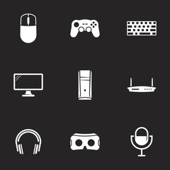 Icons for theme Game icons. Black background