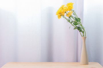 Beautiful yellow flowers in vase