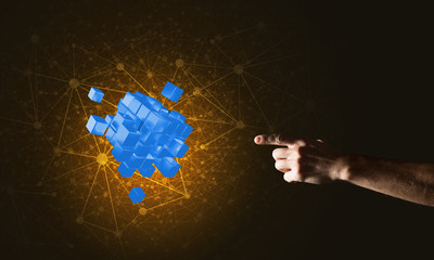 Idea of new technologies and integration presented by cube figure