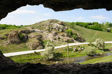 Cave in toltre near the Butesti village, Moldova