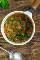 Beef and mushroom Strogonoff with rice