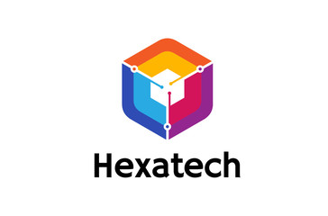 Hexagon Technology Logo Design Illustration