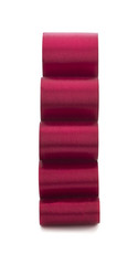 Fototapeta premium Burgundy satin ribbon on a white background
