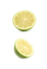 Sliced lime fruit isolated