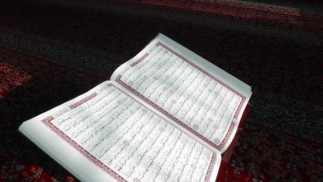 Open the Koran in the Mosque on the Table. Are Visible Ayyats. 4.