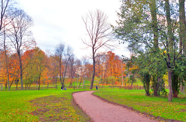 Fototapeta na wymiar Park at autumn.