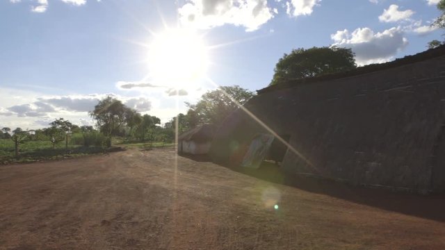 beautiful sight of old indigenous house at the sunset