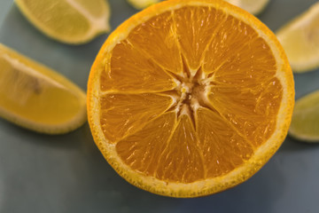 Fototapeta na wymiar Half Orange Closeup