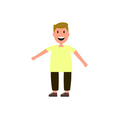vector little boy flat illustration