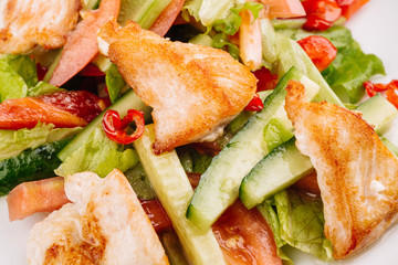 Roast chicken fillet and vegetables