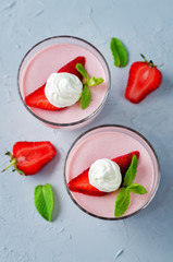 Strawberry panna cotta