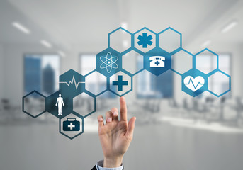 Innovative technologies for science and medicine in use by female doctor or scientist