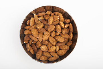 Almonds isolated on white background