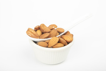 Almonds isolated on white background