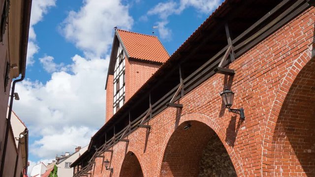 Latvia, Riga the Fortification with Ramer's tower against the background of the cloudy sky,Time lapse clip