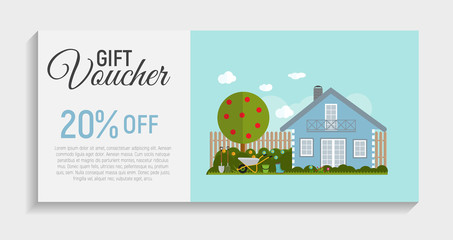 Gift Voucher Template Background. Vector Iillustration