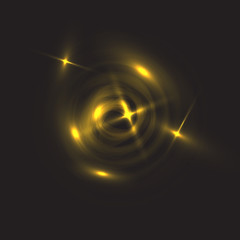 the shining spiral on a black background