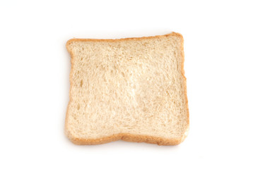 sliced bread on white background